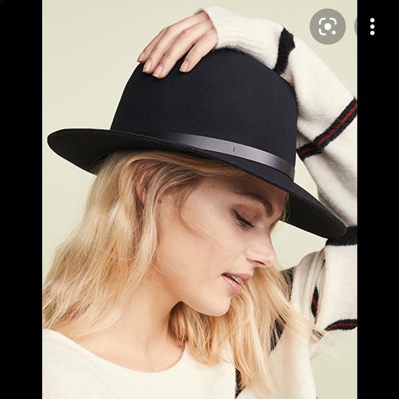 Floppy Brim Fedora, Wool Hat - Leather Band, $195.00. main image 5